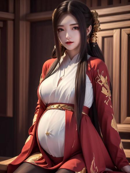 00056-3618358823-_lora_QinYining_20230814155004_0.8_QinYining, 1girl, solo, long hair, dress, hair ornament, red dress, brown hair, looking at vi.png